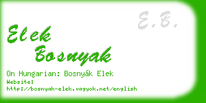 elek bosnyak business card